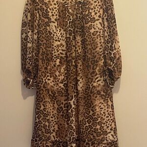 New York & Company Animal Print Midi Dress